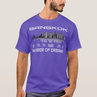 Gps Coordinates Bangkok Skyline Dream City T-Shirt