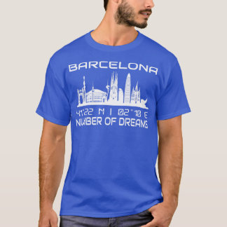 GPS Coordinates City Barcelona Skyline 2 T-Shirt