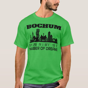 GPS Coordinates City Of Bochum Skyline Dream City T-Shirt