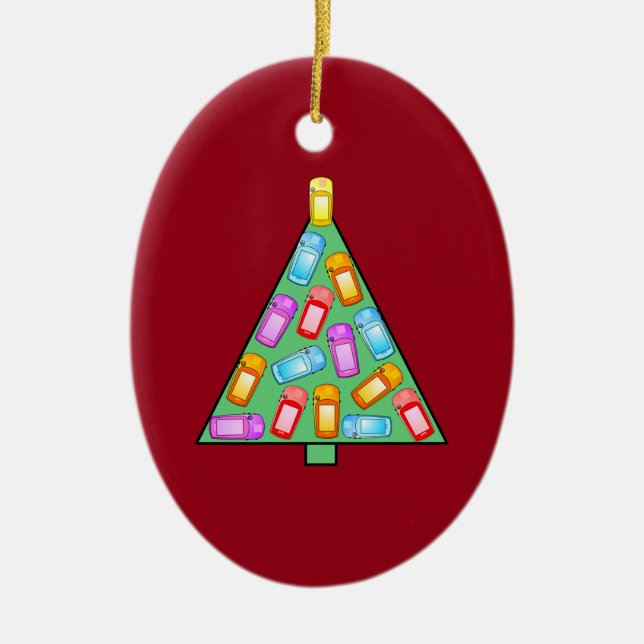 GPS Geocaching Christmas Tree Ceramic Ornament (Front)