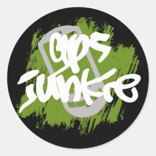 GPS Junkie Classic Round Sticker