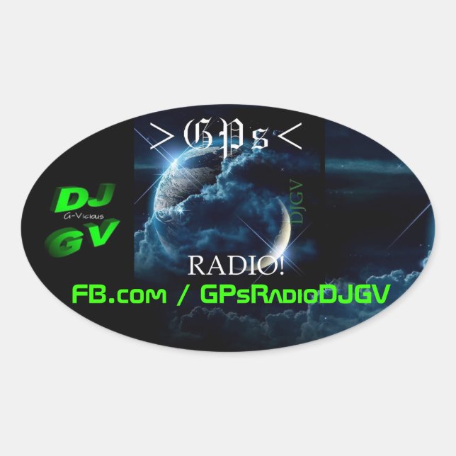 GPs Radio! Car Decal Oval Sticker (Front)