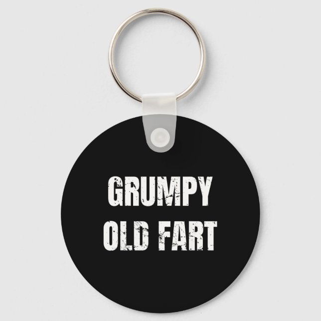 Gpy Old Fart Funny 60th Birthday Gag Gift Keychain (Front)