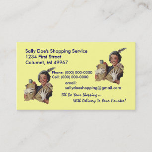 GR8 Retro Business Card Grocery Shopping Service