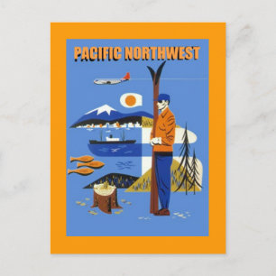 GR8 VINTAGE PACIFIQUE NORD-OUEST VOYAGE AD ~ CARTE