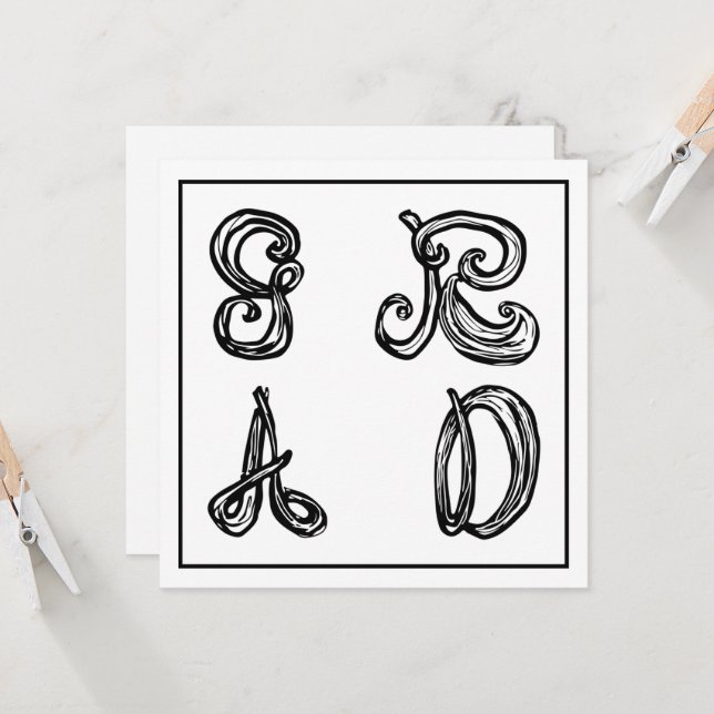 GR AD Fabric Font Lettres Graduation Carte Plat (Devant/Arrière en situation)