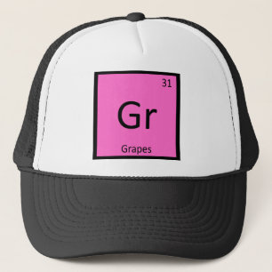 Gr - Grapes Fruit Chemistry Periodic Table Symbol Trucker Hat