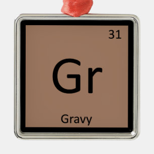 Gr - Gravy Condiment Chemistry Periodic Table Metal Ornament