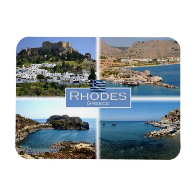 GR Greece - Rhodes - Kolymbia the Harbour  - Magnet (Horizontal)
