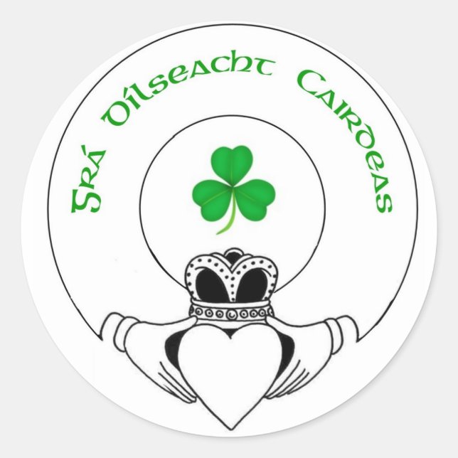 gra, dilseacht, cairdeas claddah classic round sticker (Front)