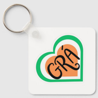 Grá - Irish Love design - Irish Language Keychain