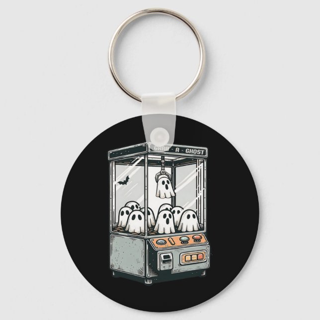 Grab A Ghost Claw Machine Arcade Funny Halloween K Keychain (Front)