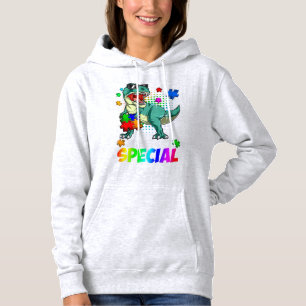 Grab this cute Born To Be Special T rex Puzzle Din Hoodie
