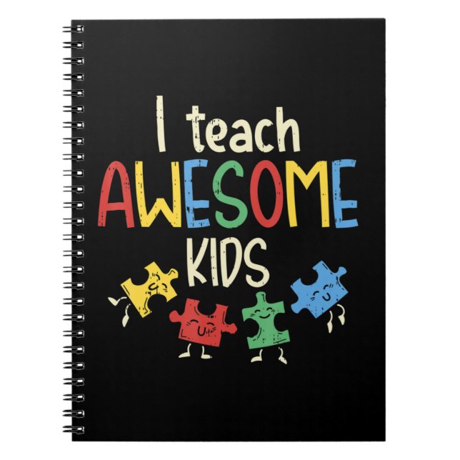 Grab this cute I Teach Awesome Kids Shirt for men, Notebook (Front)
