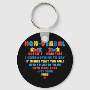 Grab this cute Nonverbal Heart Puzzle Listen T-Shi Keychain