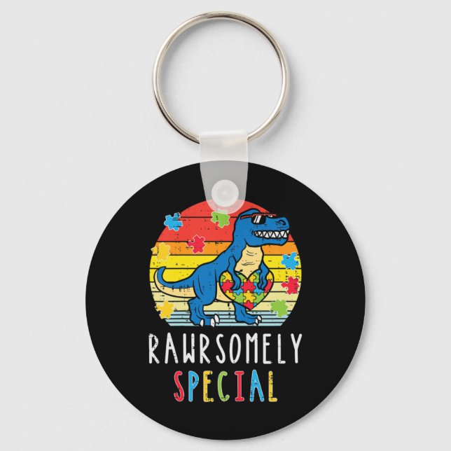 Grab this cute Trex Dino Rawrsomely Special T-Shir Keychain (Front)