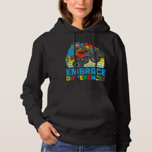 Grab this cute Trex Monster Truck Embrace Differen Hoodie