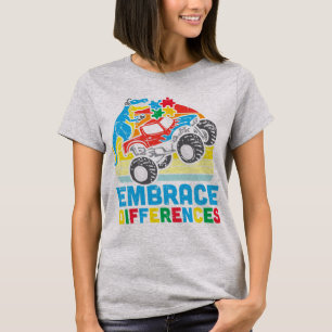 Grab this cute Trex Monster Truck Embrace Differen T-Shirt