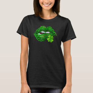 Grab This Funny Green Lips Leopard Print Tongue Ou T-Shirt