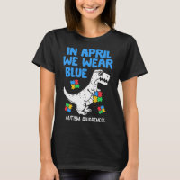 Grab this funny In April We Wear Blue Dinosaur Hol