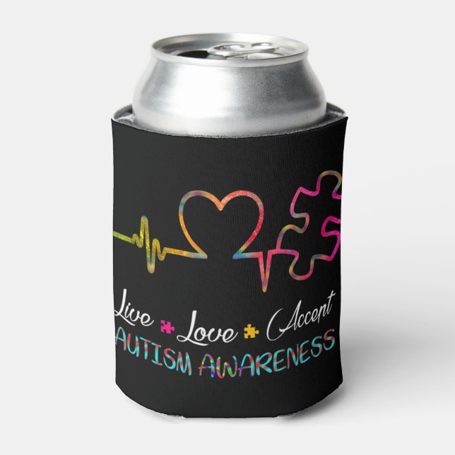 Grab This "Live Love Accept Autism Awareness" As a Can Cooler (Can Front)