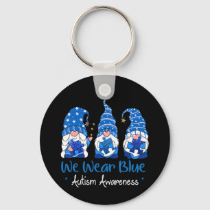 Grab This "Three Gnomes Holding Blue Puzzle Autism Keychain