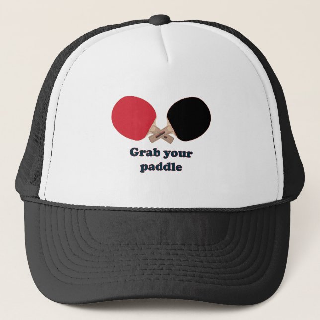 Grab Your Paddle Ping Pong Trucker Hat (Front)