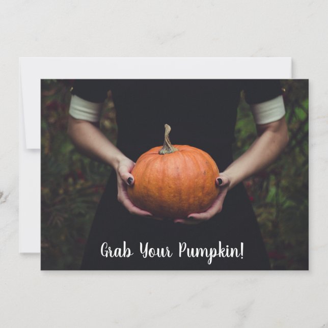 Grab Your Pumpkin - Pumpkin Carving Party Invite (Front)