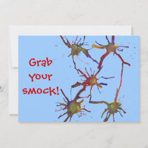 Grab your smock! Paint birthday invitations