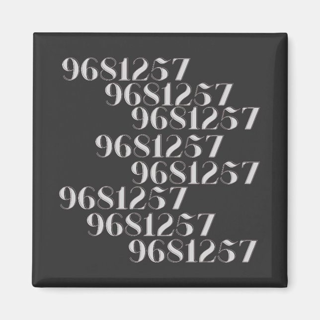 Grabovoi 9681257 Numbers    Magnet (Front)