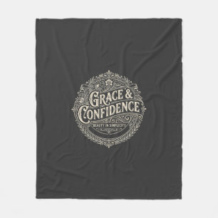 Grace and Confidence Elegant Aesthetic Girl Fleece Blanket