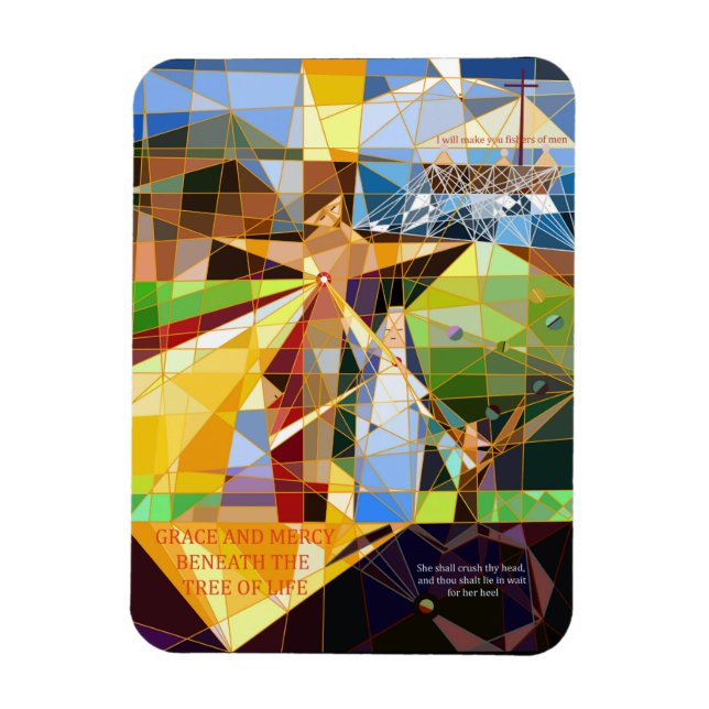 Grace and Mercy Tree of Life Christian art Magnet (Vertical)