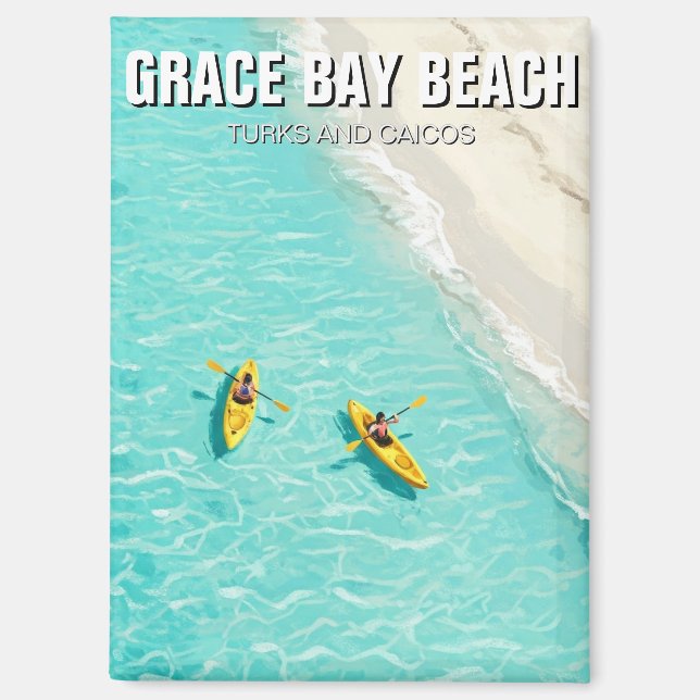 Grace Bay Beach Turks and Caicos Travel Magnet (Front)