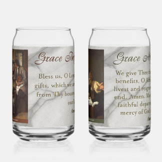 Grace Before & After Meals Prayer Can Glass