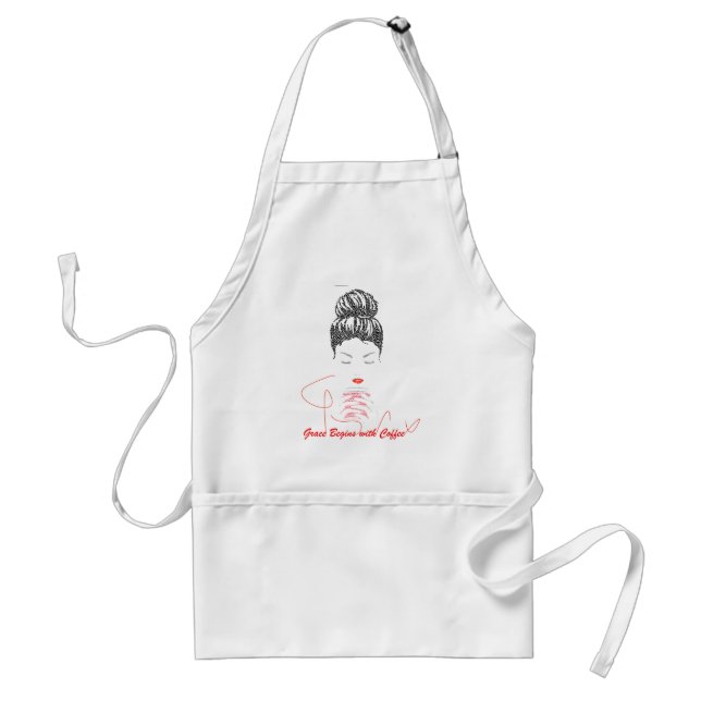 Grace Begins with Coffee Typography Standard Apron (Front)
