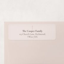 Grace Blush Minimal Cross Family Return Address