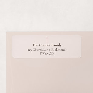 Grace Blush Minimal Cross Family Return Address