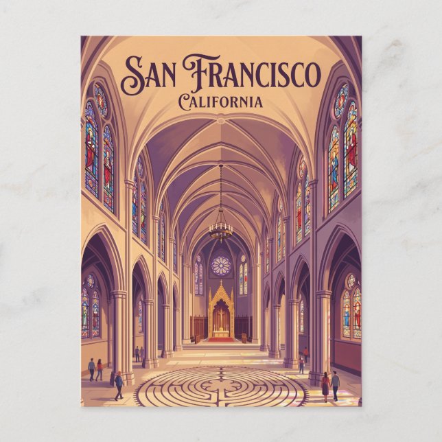 Grace Cathedral USA Postcard (Front)
