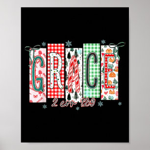 Grace Christmas Santa Coquette Bow Women Girls Poster