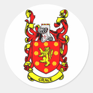 GRACE Coat of Arms Classic Round Sticker