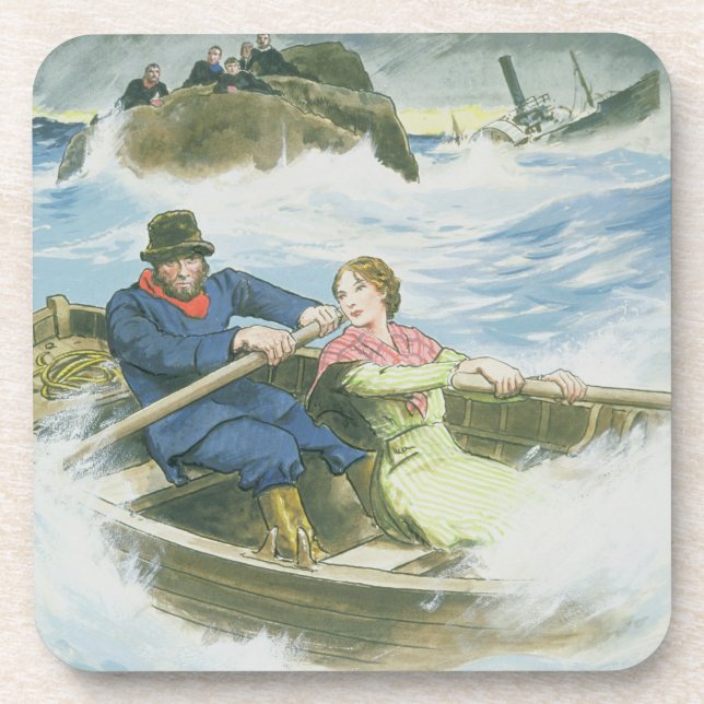 Grace Darling (1815-41) and her father rescuing su Coaster (Front)