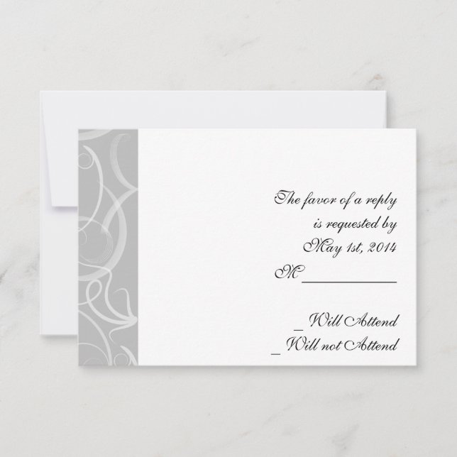 Grace: Dramatic Swirls in Grey Response card (Front)
