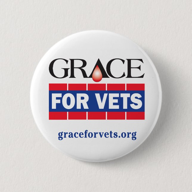 Grace For Vets 2 Inch Round Button (Front)