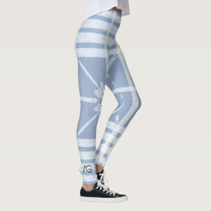 Grace Frost & Sky Nordic PlaidPattern FROSTED BUNS Leggings