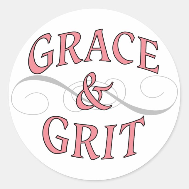 Grace & Grit girl power Classic Round Sticker (Front)