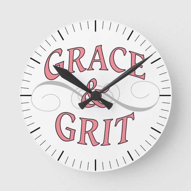 Grace & Grit girl power Round Clock (Front)