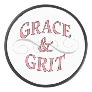 Grace & Grit in Pink and Grey Hockey Puck