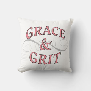 Grace & Grit in Pink and Grey Throw Pillow