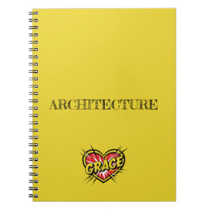 Grace Heart Yellow Notebook