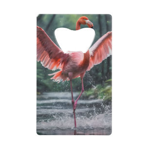 Grace in Flight: The Pink Flamingos Riverdance Credit Card Bottle Opener